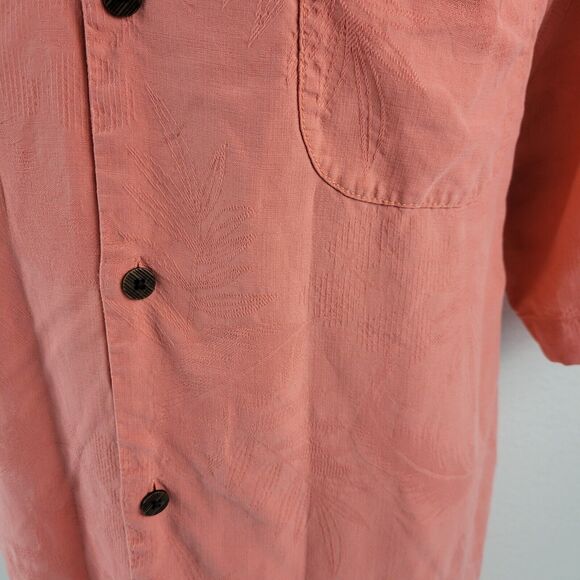 Tommy Bahama Silk short sleeve button down shirt XL salmon 3156 - Picture 4 of 12